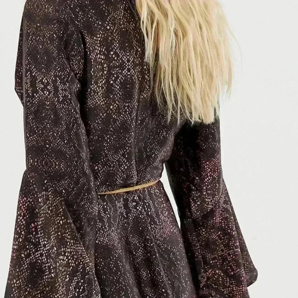 Sacred Hawk wrap dress in snake with cord belt - Picture 7 of 14